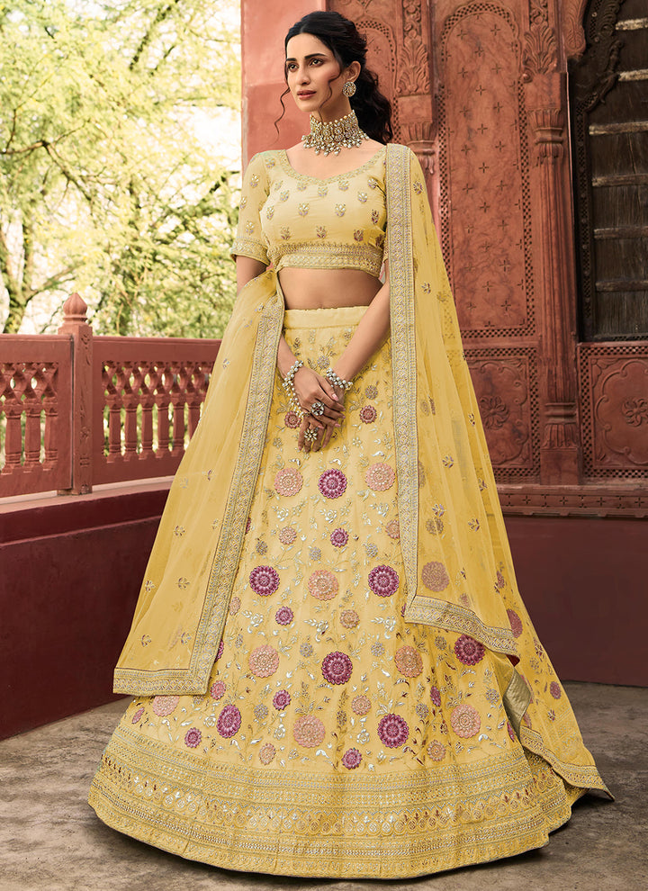 Organza Lehenga with Thread & Dori Embroidery | Ideal for Weddings & Parties