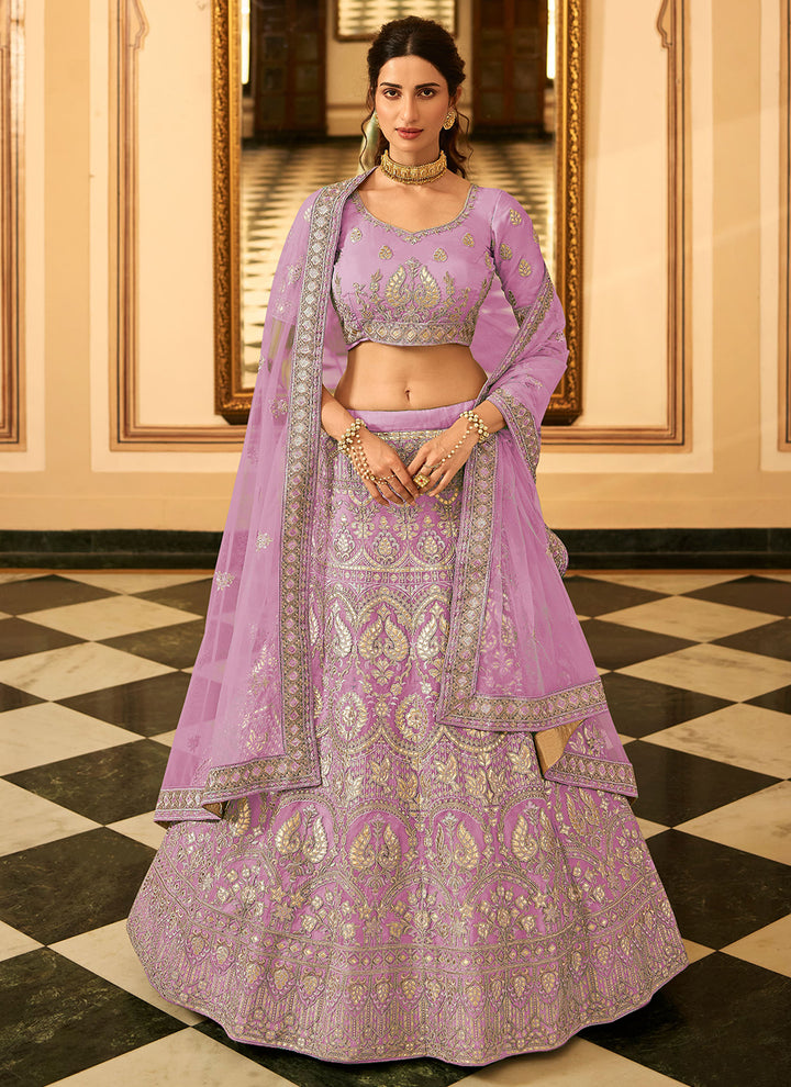 Organza Lehenga with Sequins & Embroidery | Perfect for Weddings & Events