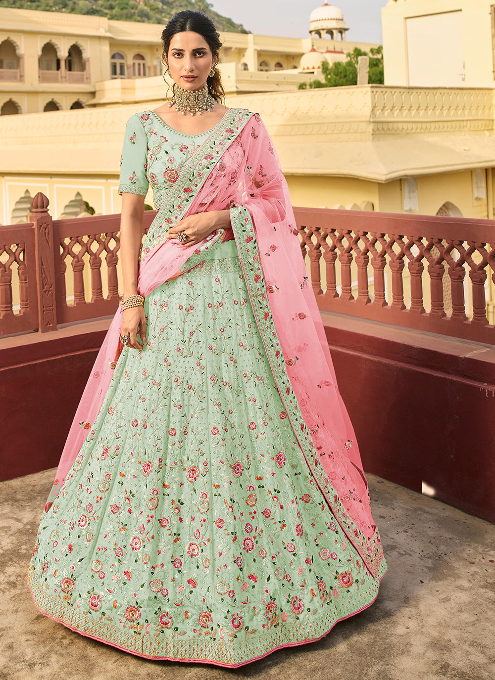 Organza Jari Embroidery Lehenga | Bridal Wear for Weddings & Events