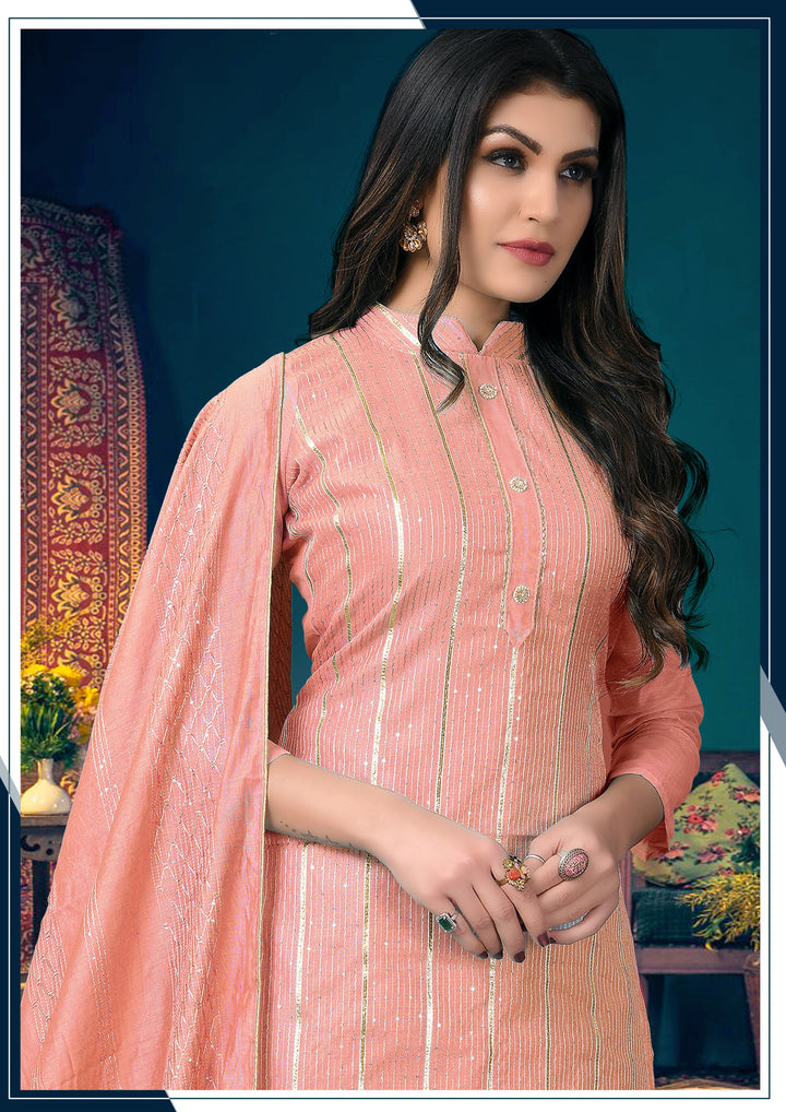 Modal Chanderi Salwar Suit | Santoon Bottom with Fancy Dupatta For Festive