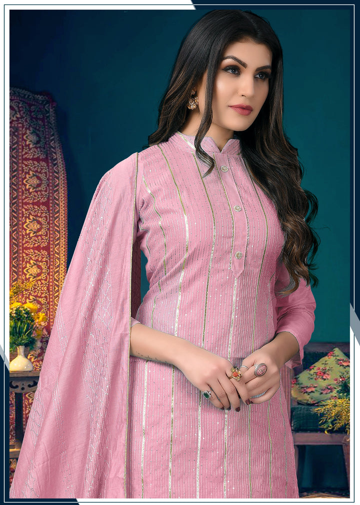 Modal Chanderi Salwar Suit | Santoon Bottom with Fancy Dupatta For Festive