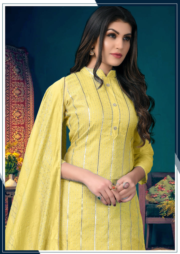 Modal Chanderi Salwar Suit | Santoon Bottom with Fancy Dupatta For Festive