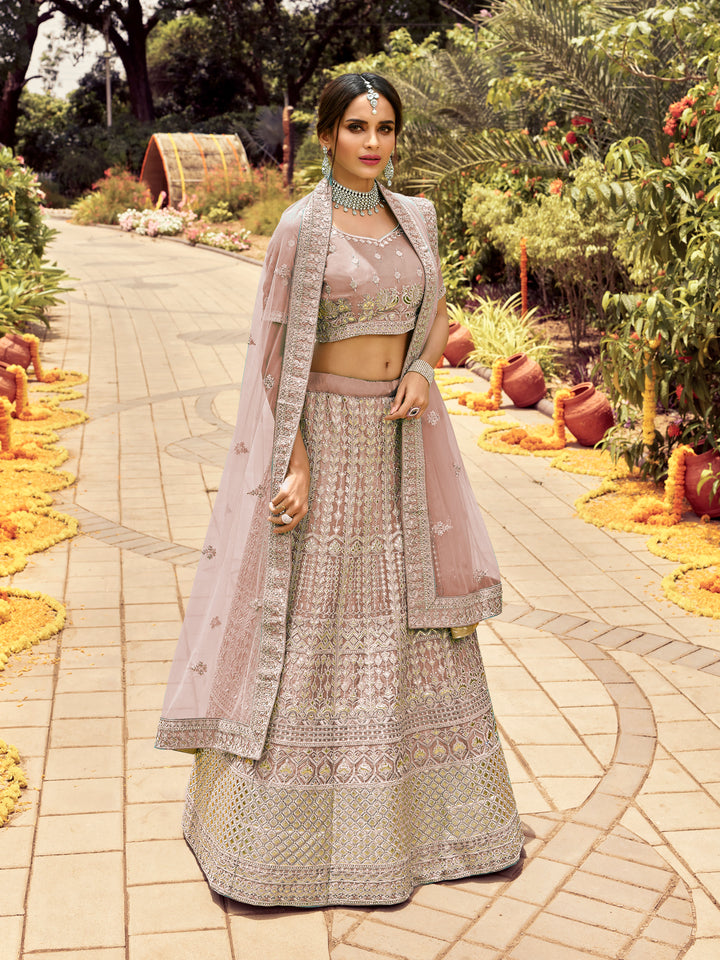 Elegant Organza Lehenga with Jari & Gotta Embroidery | Perfect for Weddings & Parties