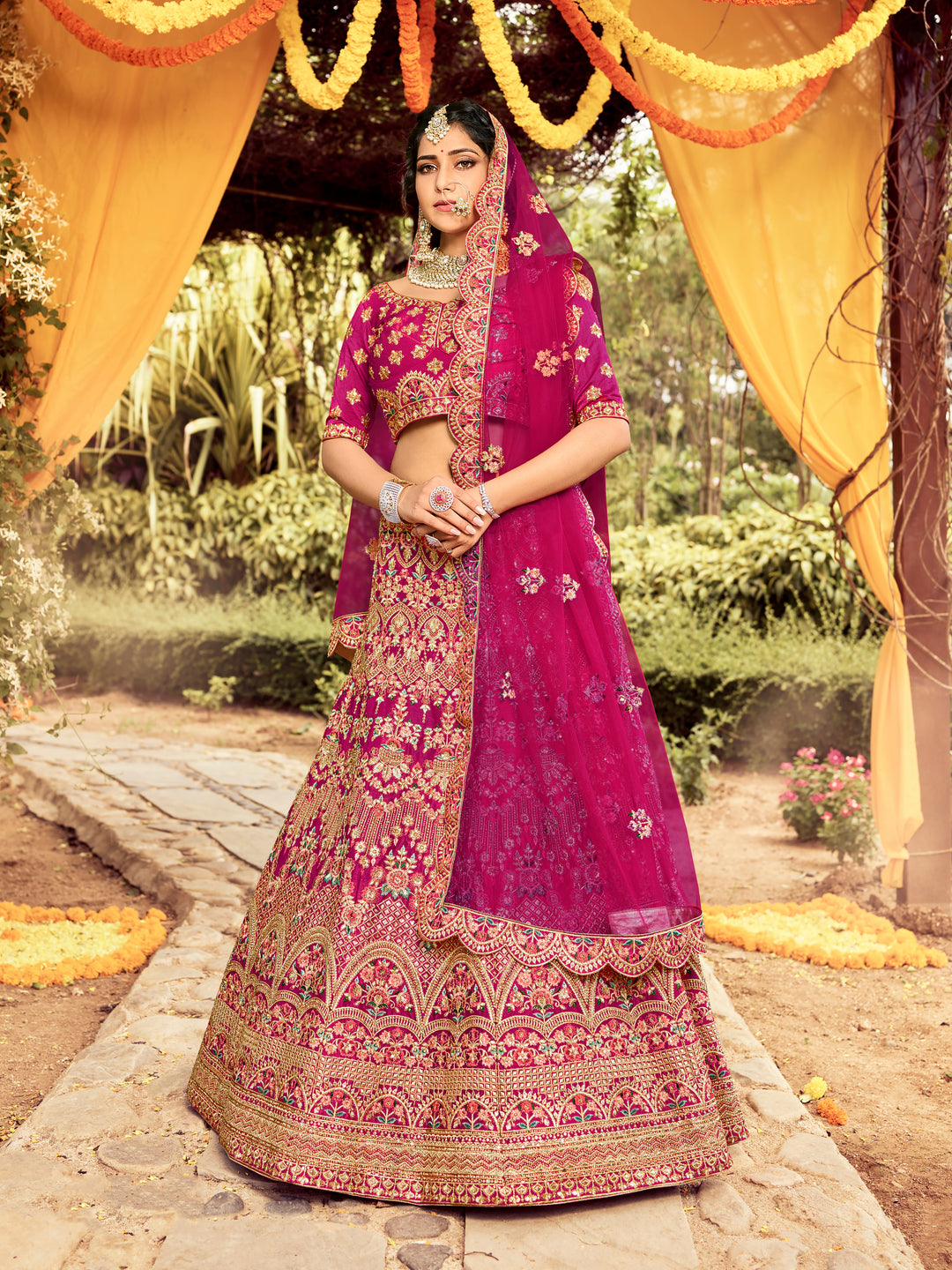 Raw Silk Dori Work Lehenga | Embroidered Bridal Wear for Special Events