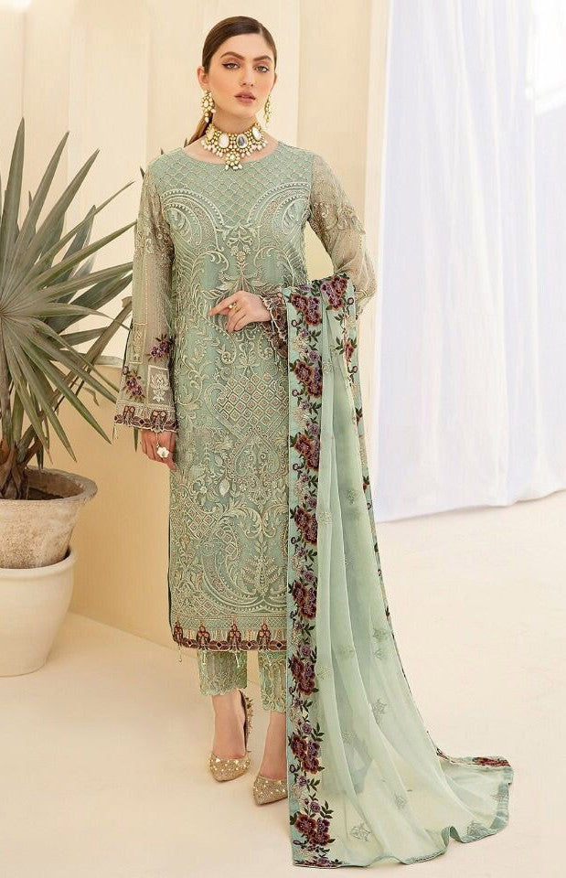 Faux Georgette Salwar Suit | Designer Heavy Embroidery & Diamond Work