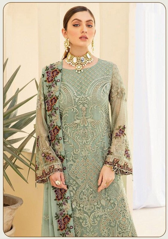 Faux Georgette Salwar Suit | Designer Heavy Embroidery & Diamond Work