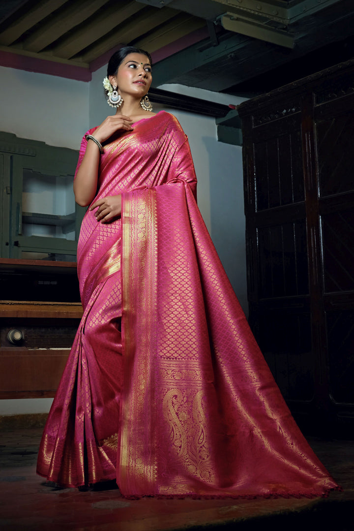 Stunning Kanjivaram Silk Saree with | Unmatched Beauty for Grand Occasions