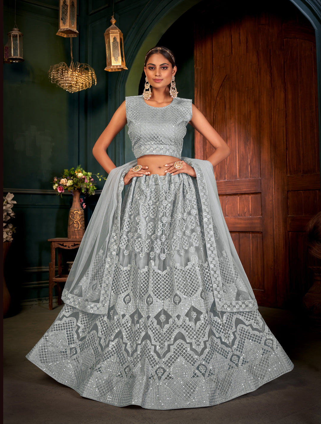 Designer Heavy Embroidery Net Lehenga | Perfect for Weddings & Special Events