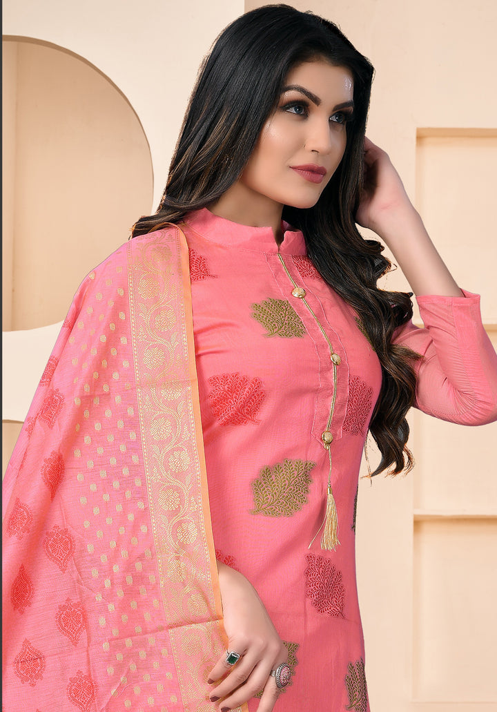 Banarasi Jacquard Salwar Suit | Santoon Bottom & Dupatta Designer Material