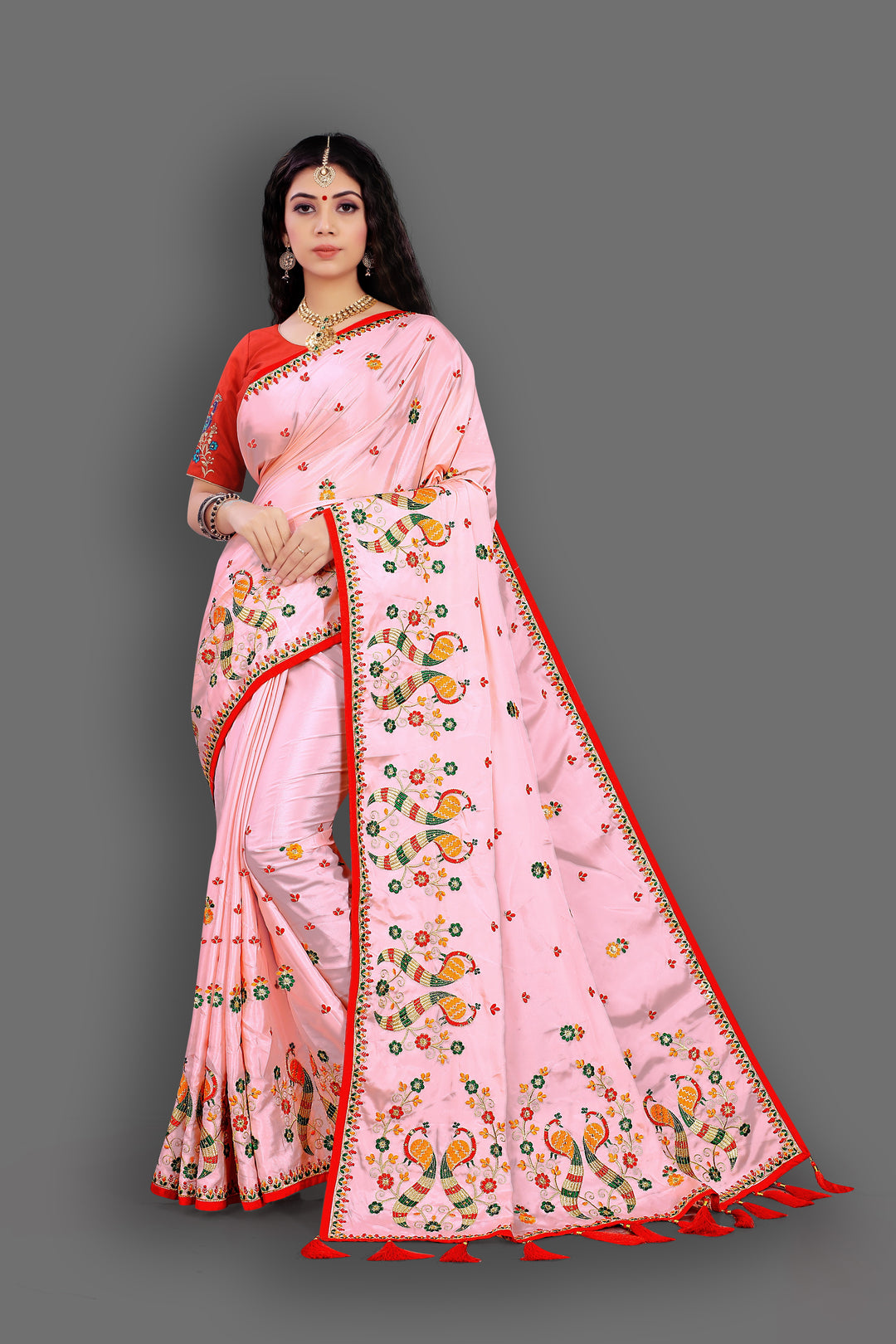 Radiant Crepe Silk Saree with | A Captivating Traditional Ensemble