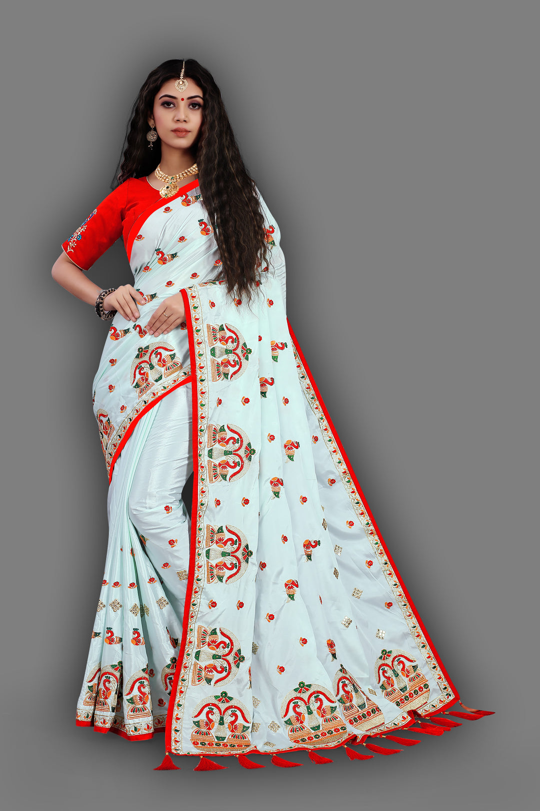 Radiant Crepe Silk Saree with | A Captivating Traditional Ensemble