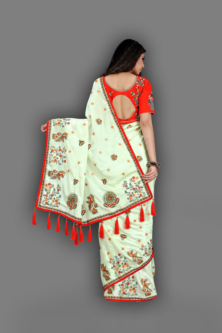 Radiant Crepe Silk Saree with | A Captivating Traditional Ensemble