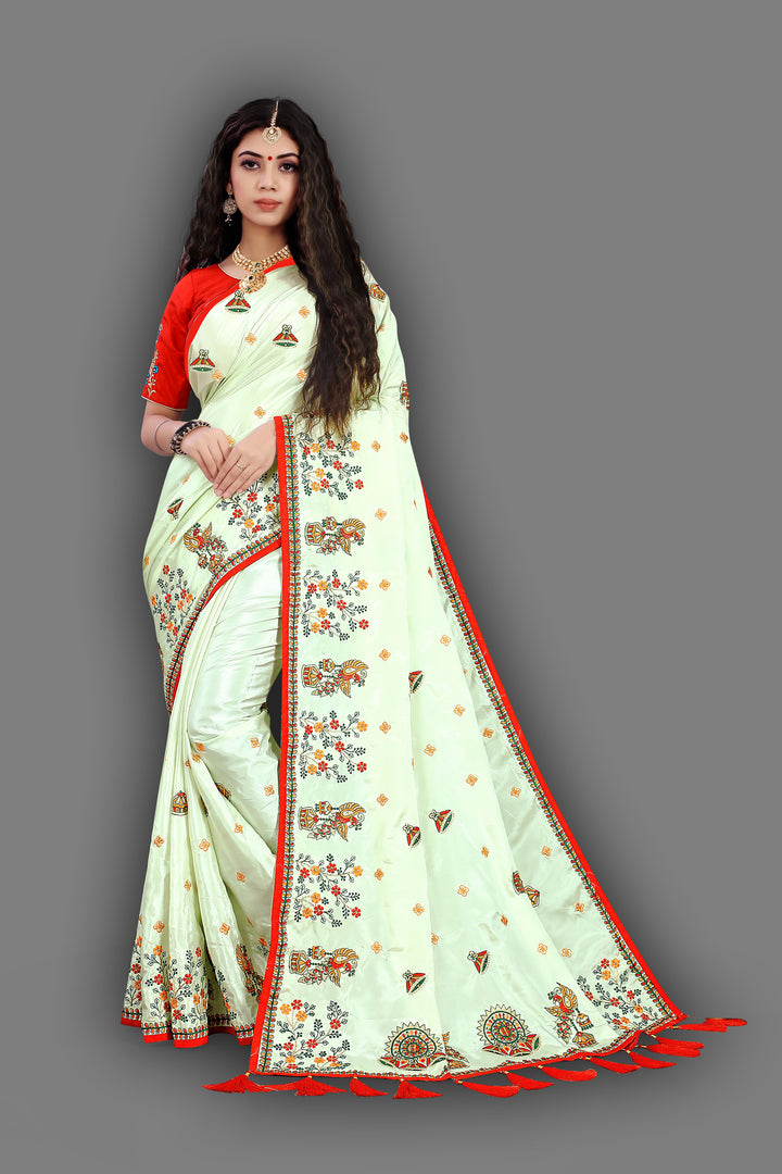 Radiant Crepe Silk Saree with | A Captivating Traditional Ensemble