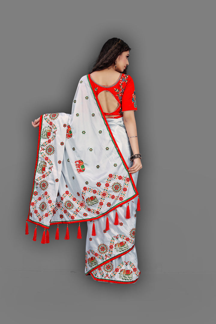 Radiant Crepe Silk Saree with | A Captivating Traditional Ensemble