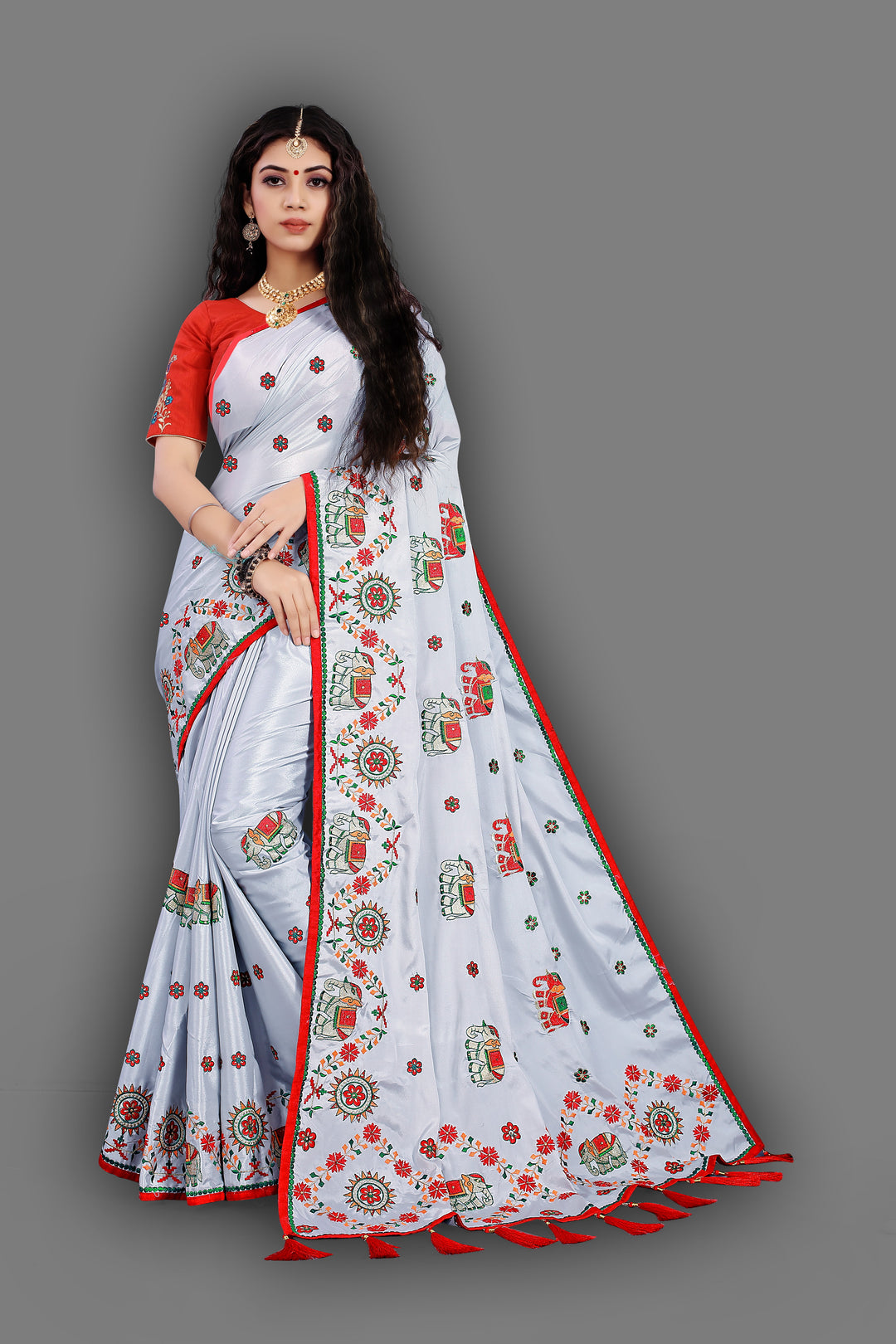 Radiant Crepe Silk Saree with | A Captivating Traditional Ensemble