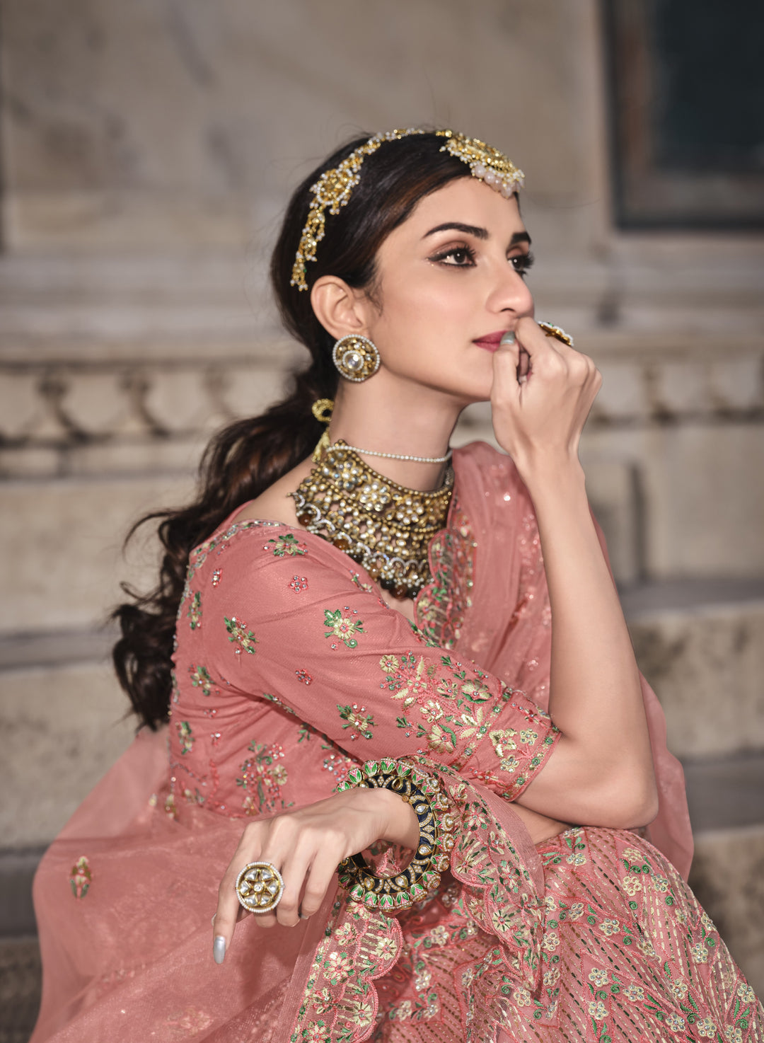 Luxurious Peach Soft Net Lehenga with Peach Dupatta | Perfect for Weddings and Celebrations