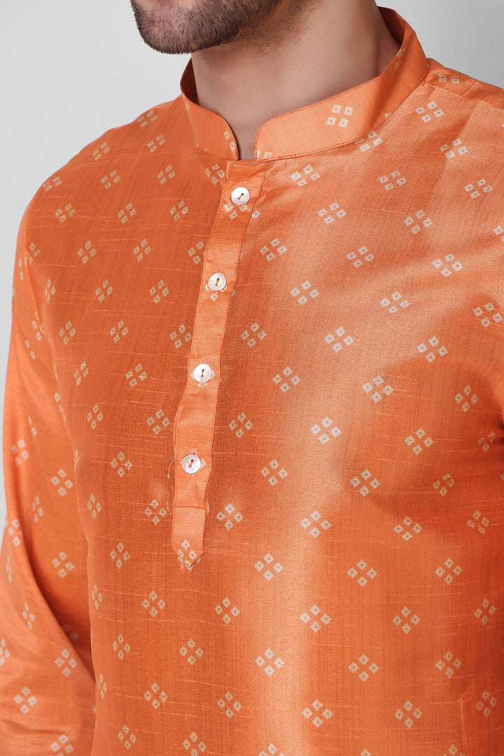 Art Silk Kurta Pajama Set | Digital Print Design Modern Men's