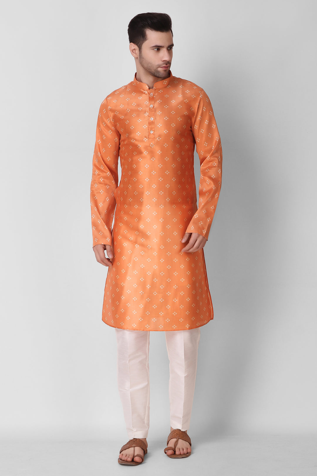 Art Silk Kurta Pajama Set | Digital Print Design Modern Men's