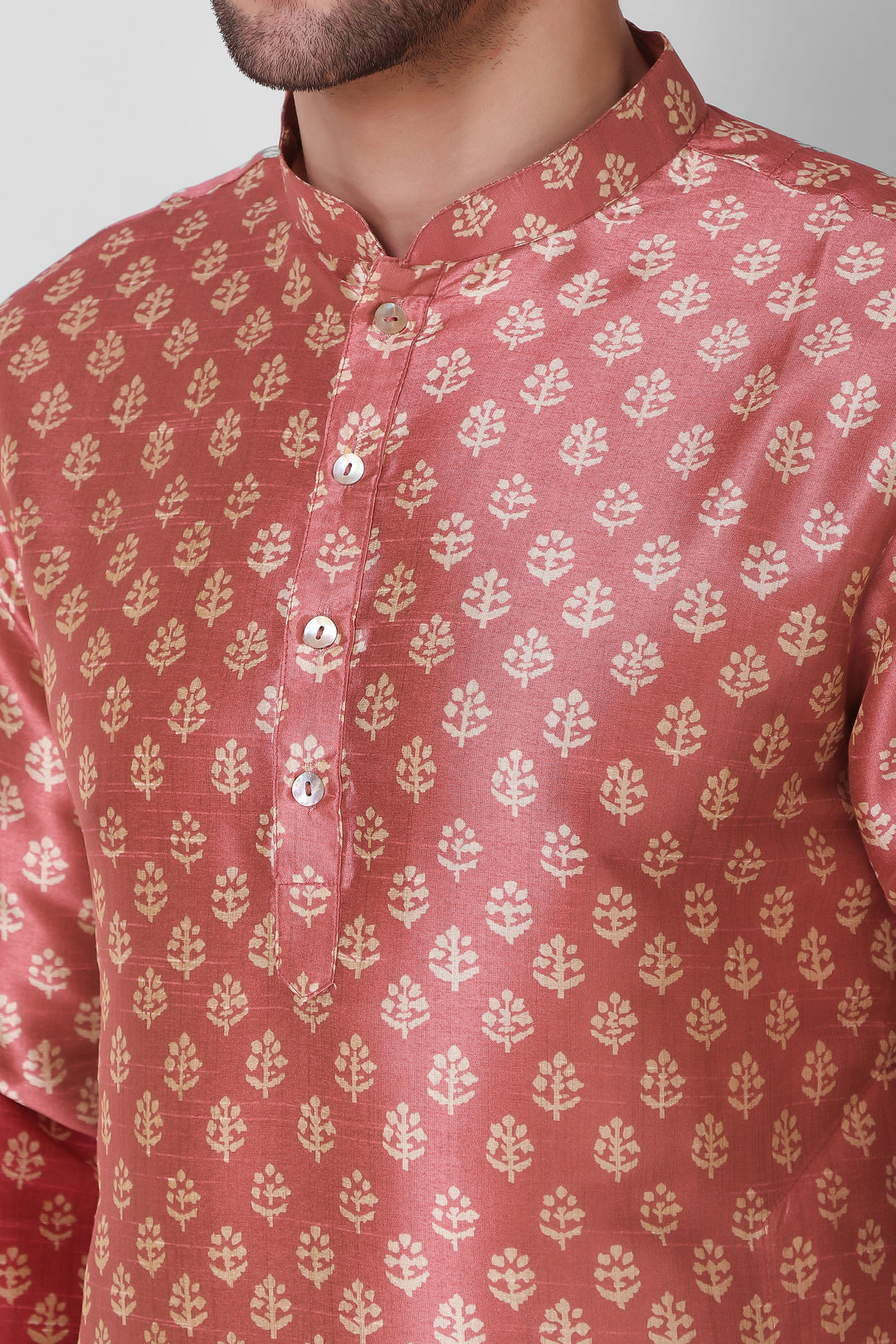 Digital Printed Art Silk Kurta | Stylish Men's Ethnic Outfit