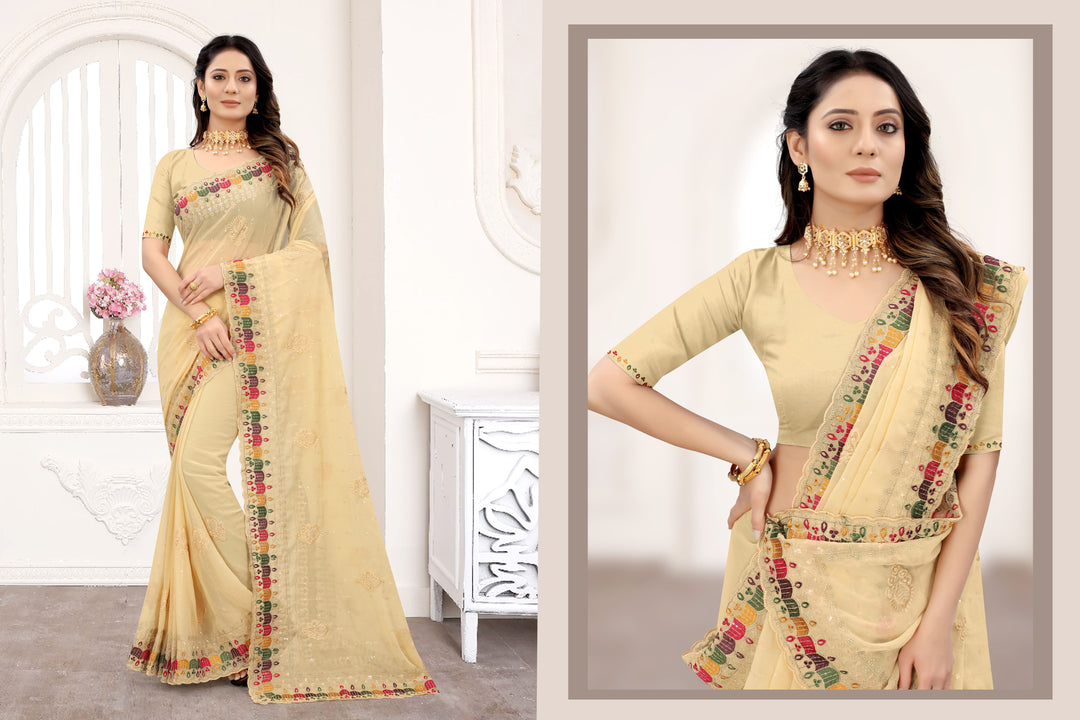 Charming Georgette Saree with | A Graceful Addition to Your Wardrobe