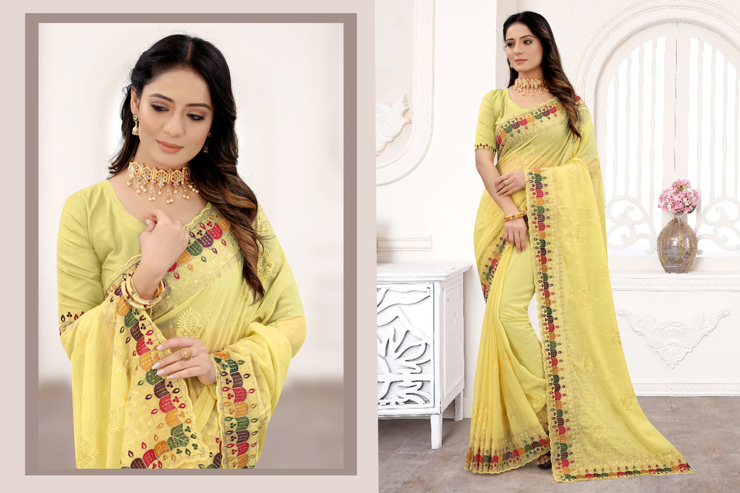 Charming Georgette Saree with | A Graceful Addition to Your Wardrobe