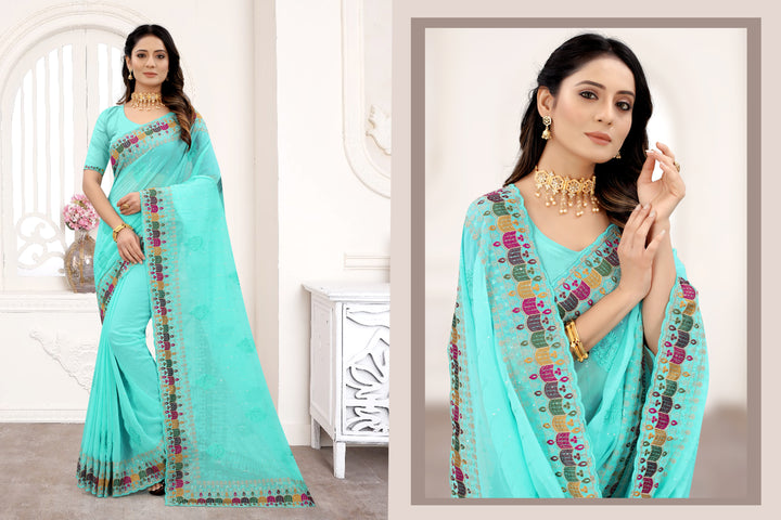 Charming Georgette Saree with | A Graceful Addition to Your Wardrobe