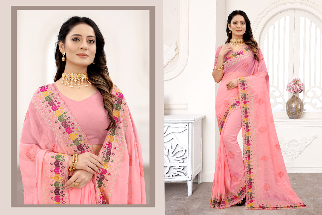 Charming Georgette Saree with | A Graceful Addition to Your Wardrobe