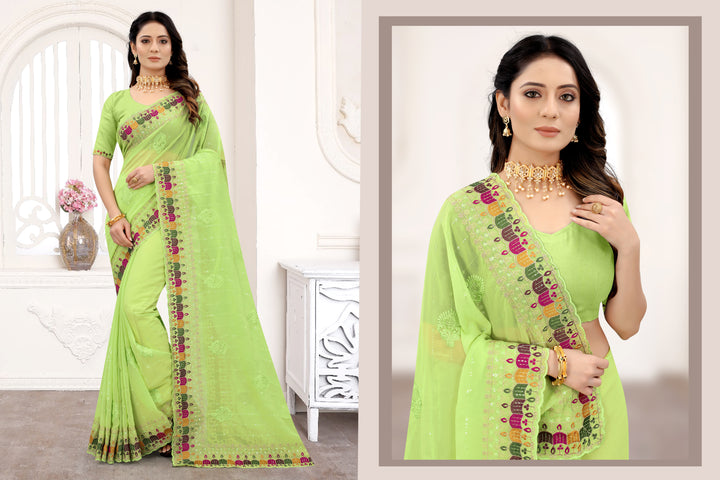 Charming Georgette Saree with | A Graceful Addition to Your Wardrobe