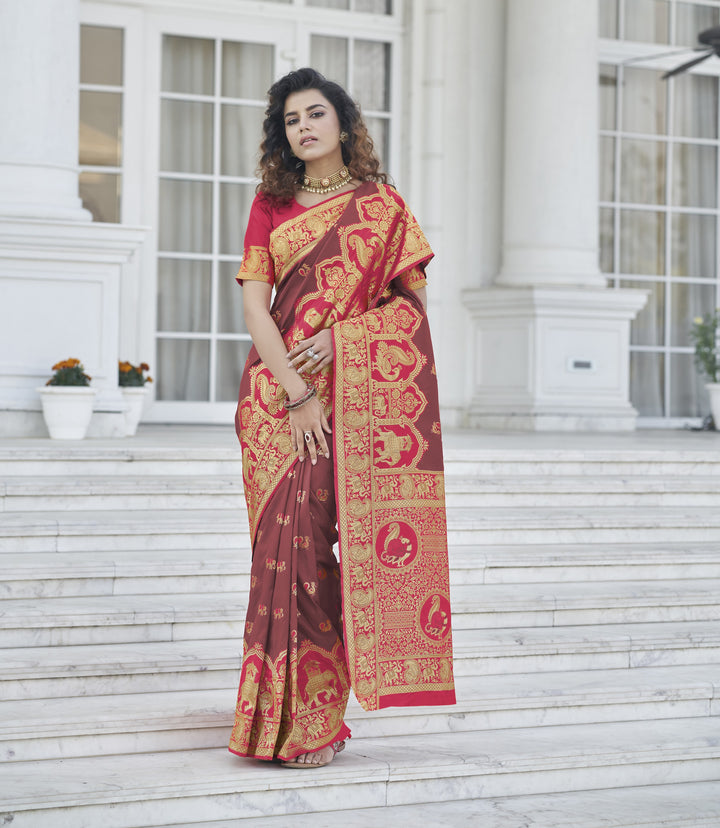 Luxurious Banarasi Silk Saree | Woven Jari Designer for Special Events