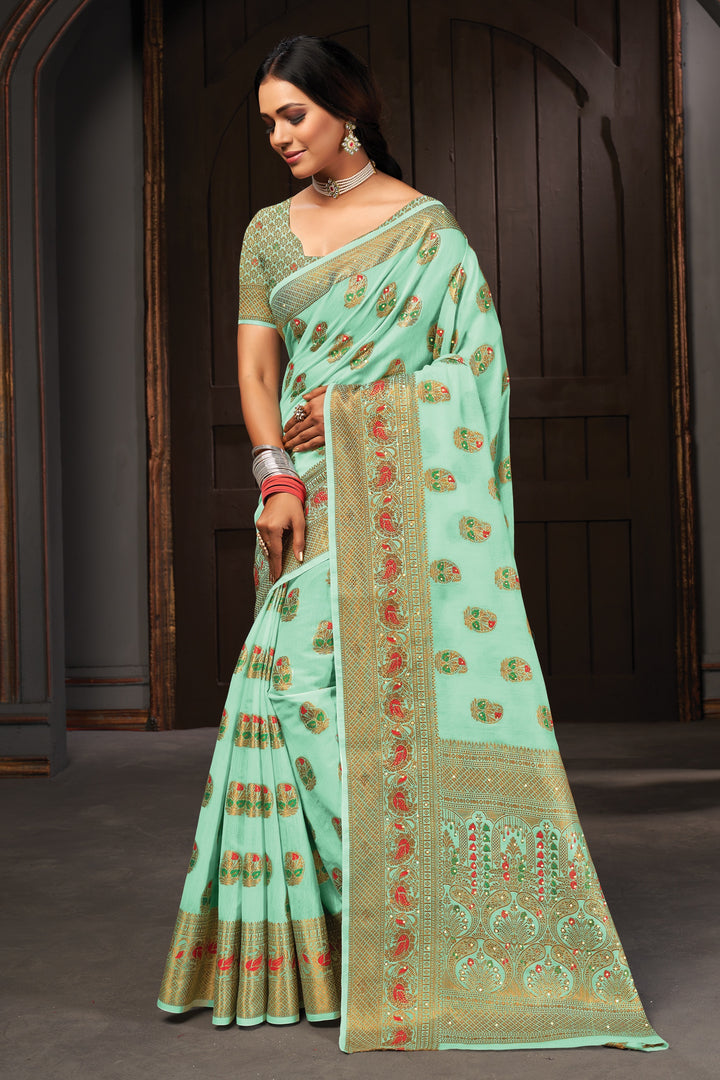 Designer Cotton Saree with Swarovski Work | Perfect for Festive Occasions