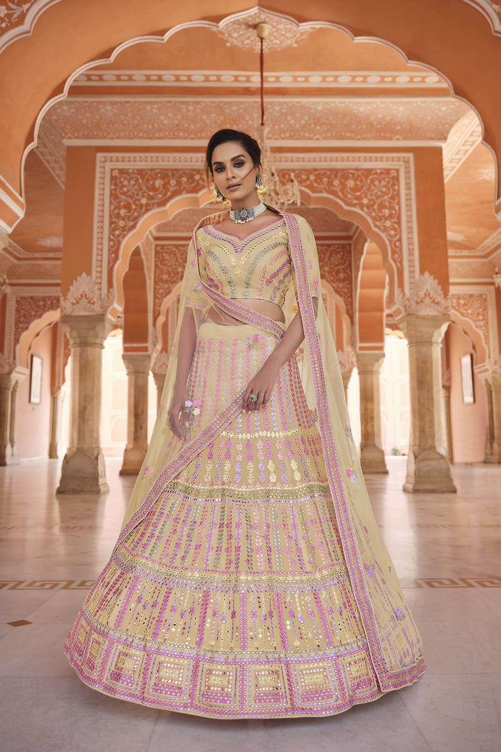 Designer Lehenga Choli in Organza with Gota Embroidery | Traditional Festive Wear