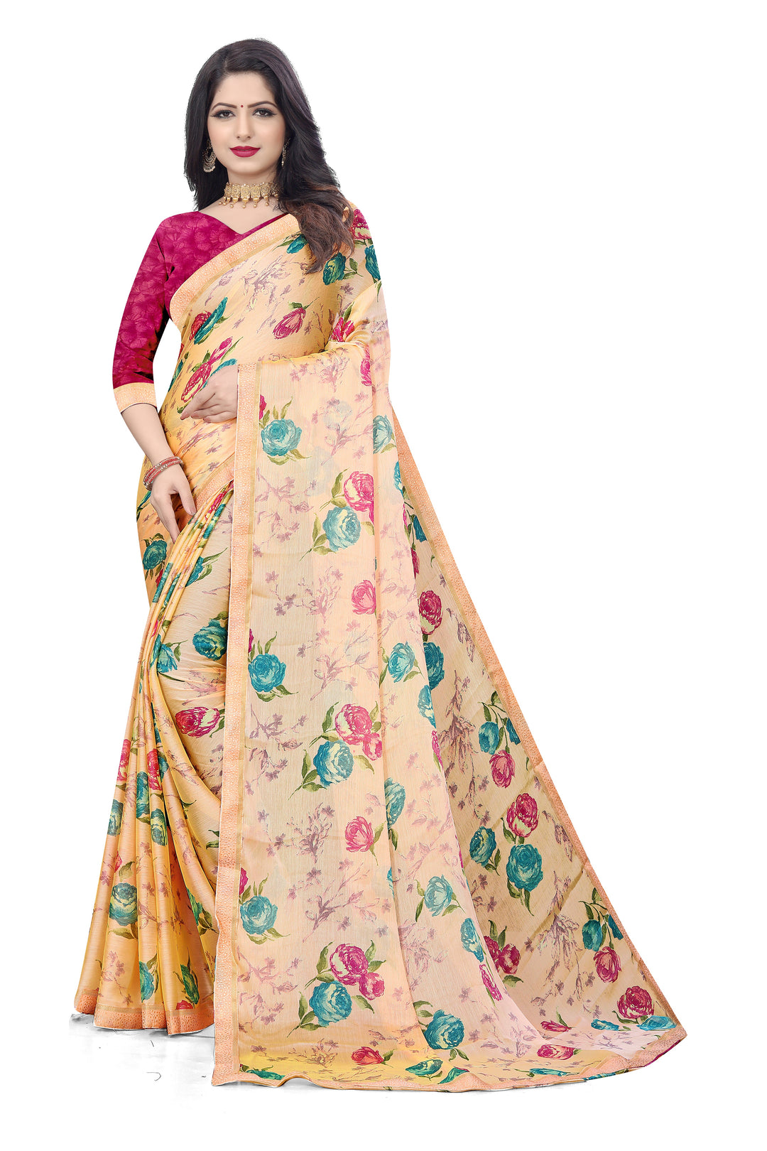 Designer Chiffon Saree | Art-Silk Blouse | Perfect for Weddings & Festive