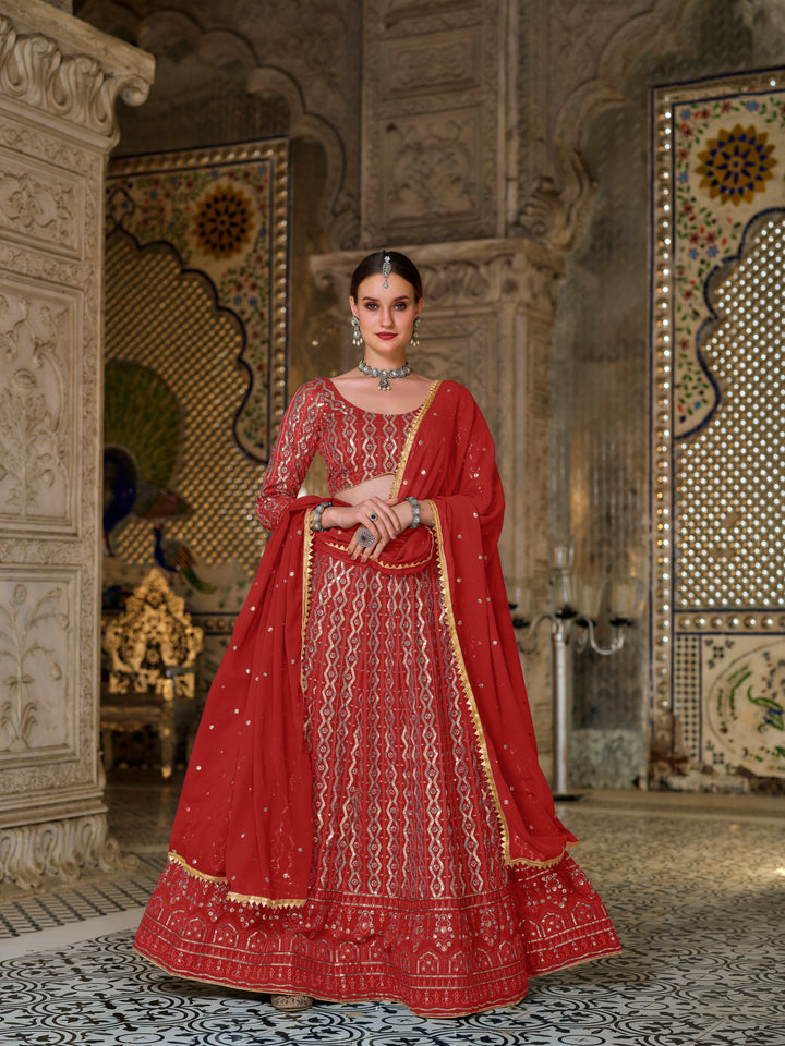 Beautiful Georgette Lehenga Choli | Heavy Sequins Embroidery Work