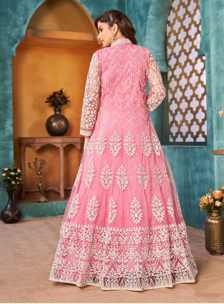 Embroidered Anarkali Gown | Festive Wear with Thread and Sequins Detailing