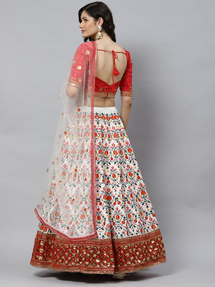 Elegant Art Silk Lehenga Choli | Heavy Designer Work & Net Dupatta