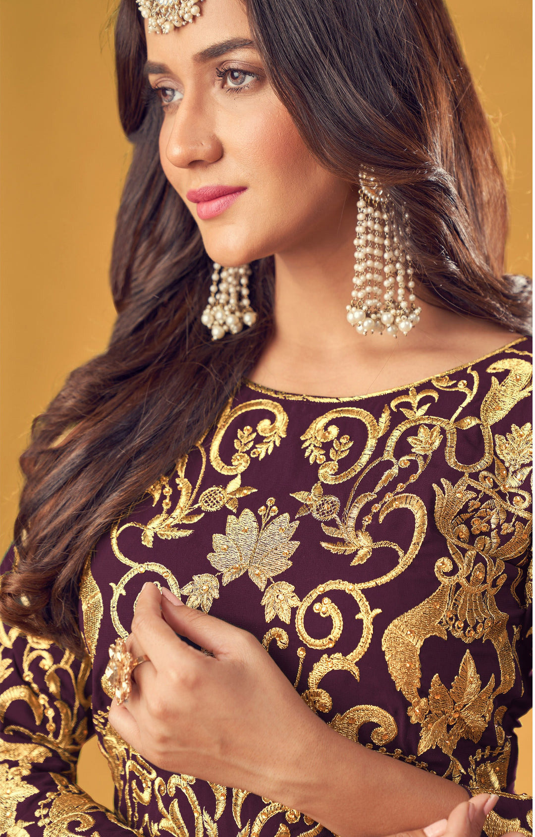 Designer Georgette Salwar Kameez | Heavy Embroidery | Three-Quarter Sleeve