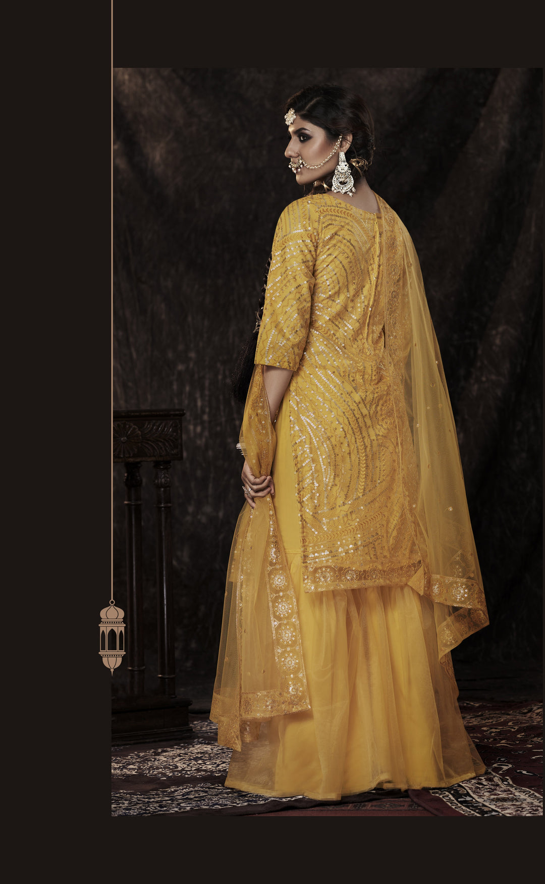 Designer Sharara Suit | Soft-Net Fabric | Elbow Sleeve | Embroidered Work