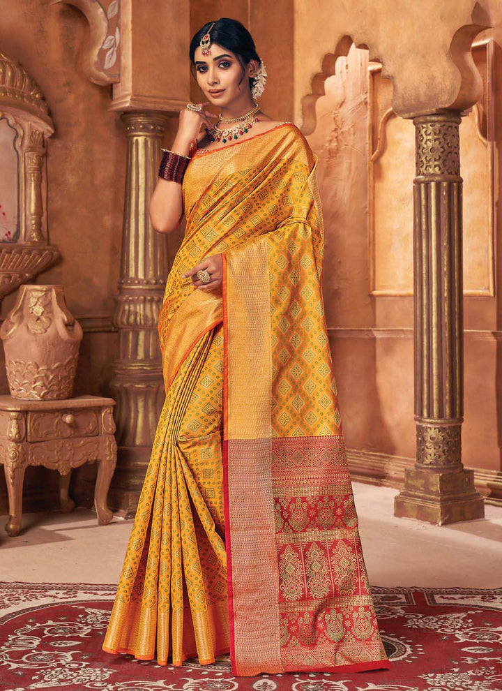 Heavy-Work Patola Silk Saree | Designer Blouse for Special Events