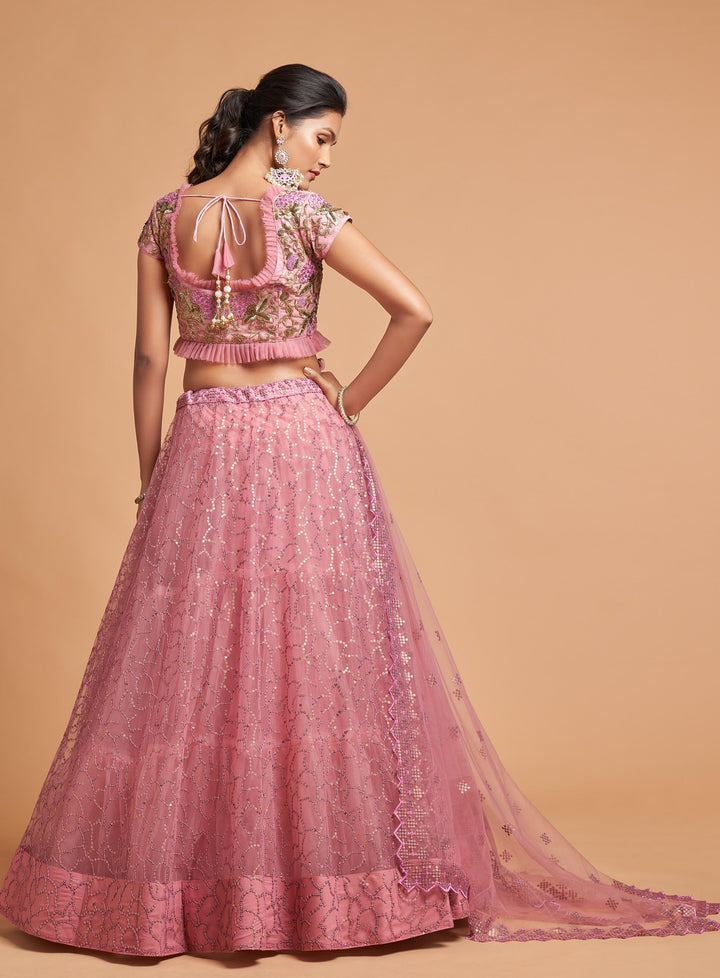 Elegant Soft-Net Lehenga | Jari & Dori Work for Weddings & Special Events