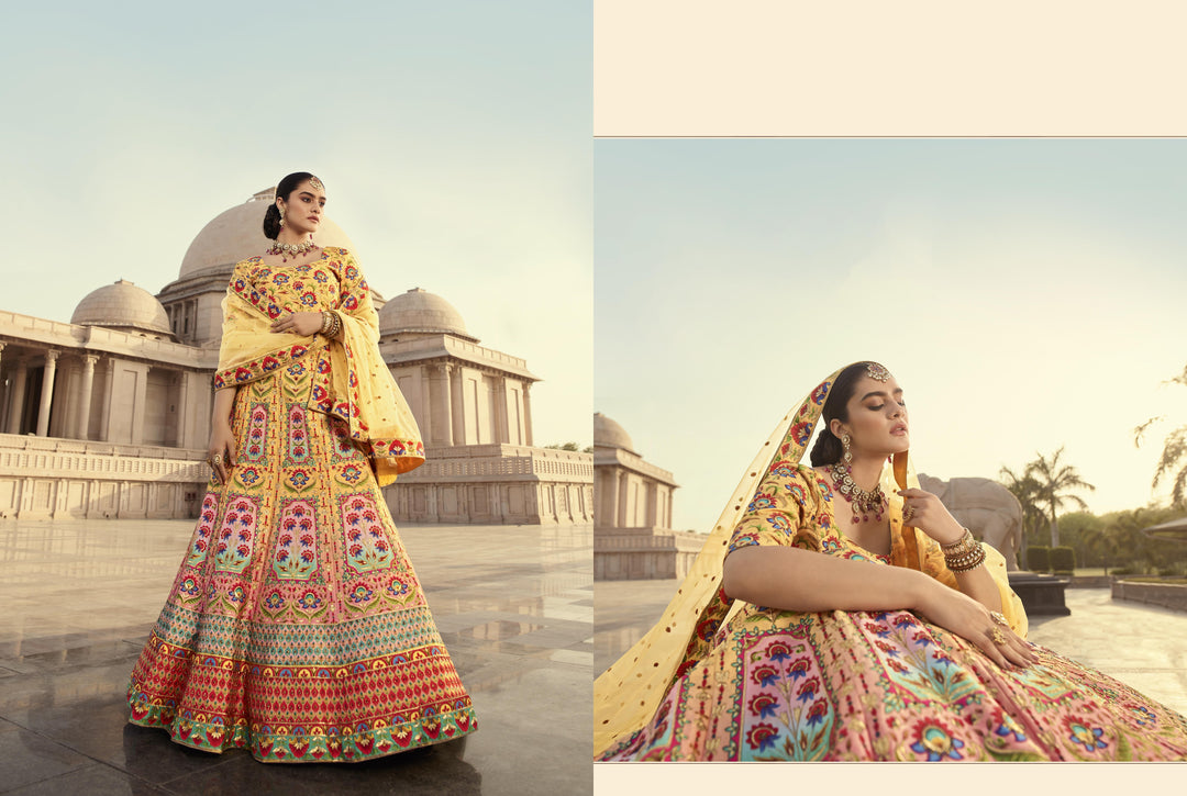 Gorgeous Yellow Art Silk Lehenga with Yellow Dupatta | Crafted for Timeless Elegance