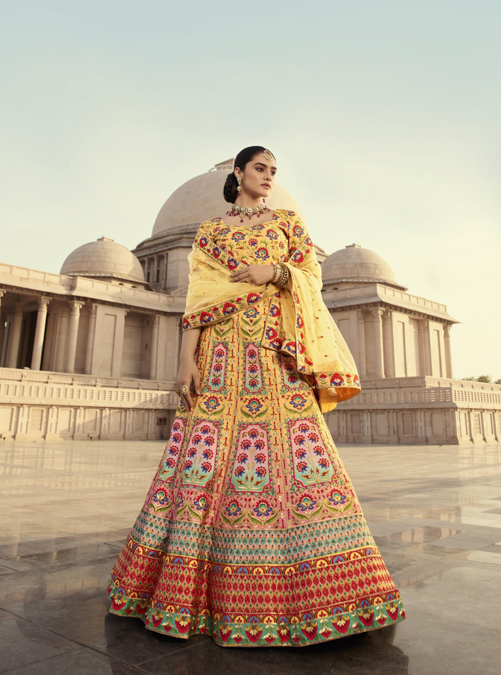 Gorgeous Yellow Art Silk Lehenga with Yellow Dupatta | Crafted for Timeless Elegance