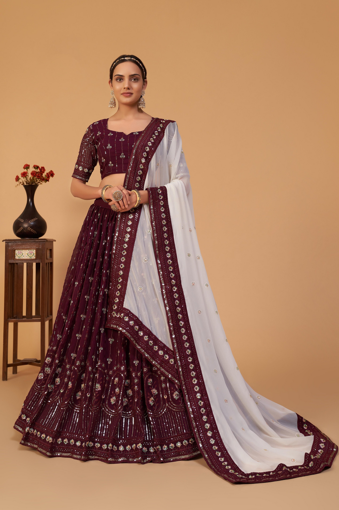 Exquisite Georgette Lehenga with Dupatta | A Stylish and Sophisticated Choice