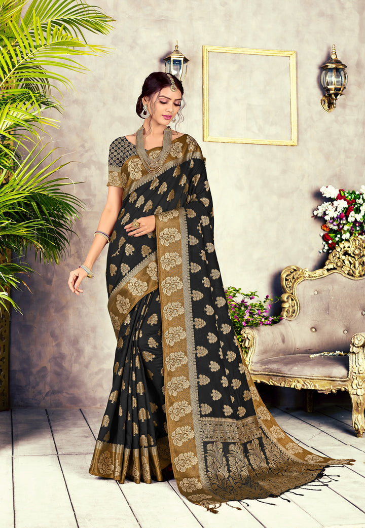 Elegant Heavy Wevon Designer Chanderi-Cotton Saree | Perfect for Weddings