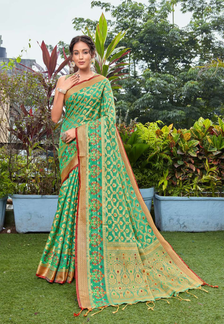 Designer Silk-Cotton Saree | Traditional Weaving for Special Events