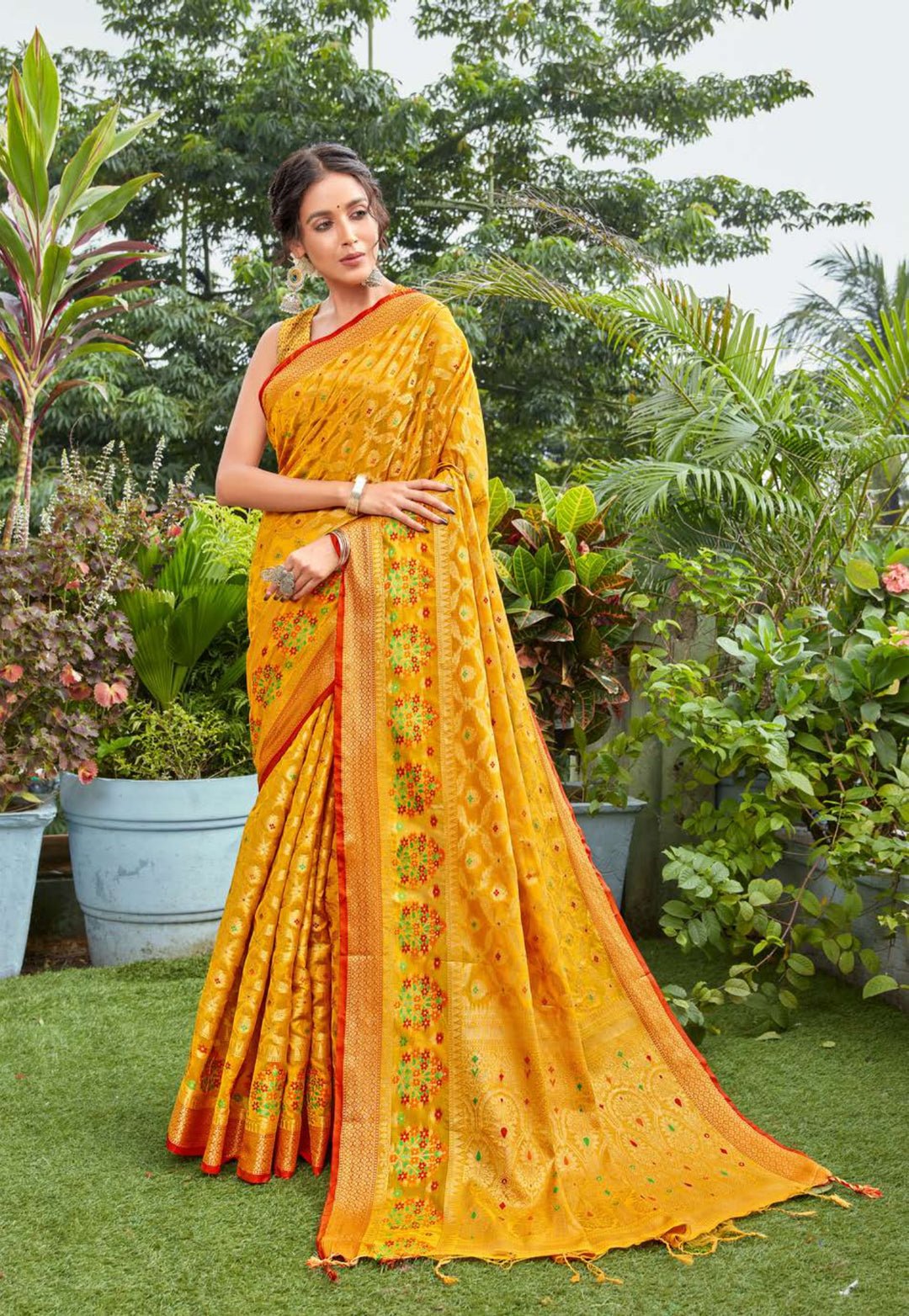 Designer Silk-Cotton Saree | Traditional Weaving for Special Events