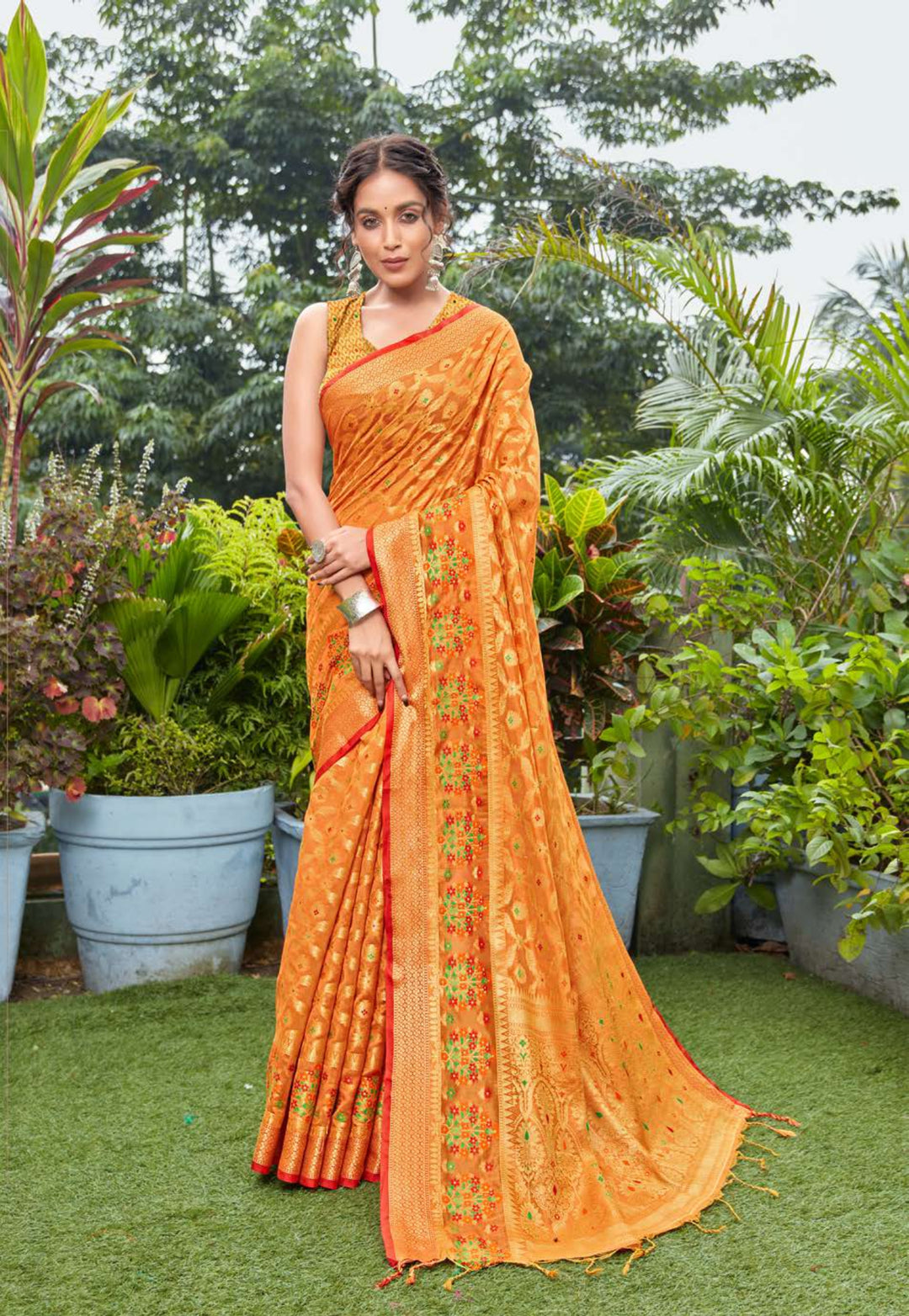 Designer Silk-Cotton Saree | Traditional Weaving for Special Events