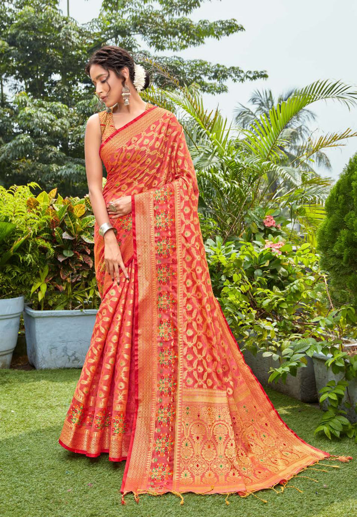 Designer Silk-Cotton Saree | Traditional Weaving for Special Events