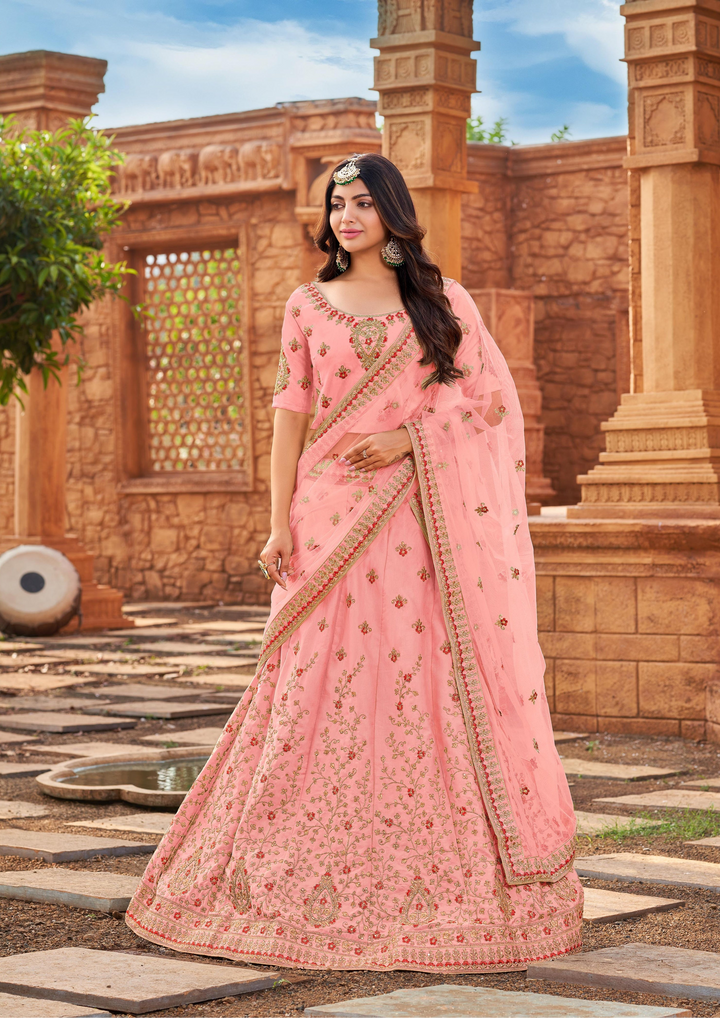 Beautiful Malai Satin Lehenga with Dupatta | An Exclusive Designer Masterpiece