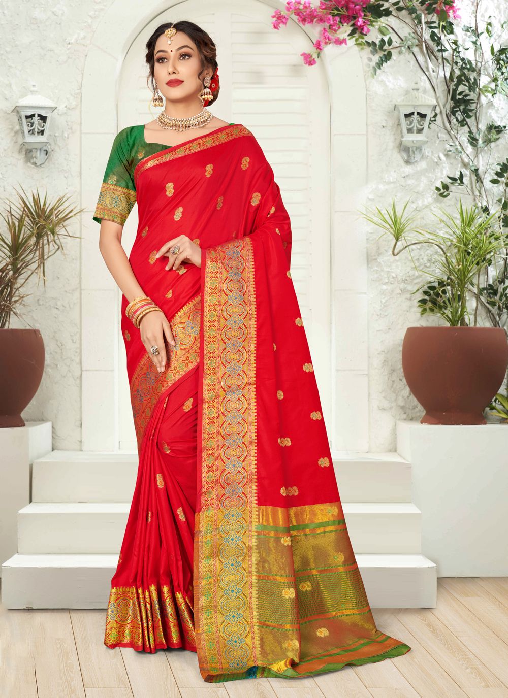 Designer Silk Saree | Silk Blouse Jari Wevon Work for Everyday Elegance