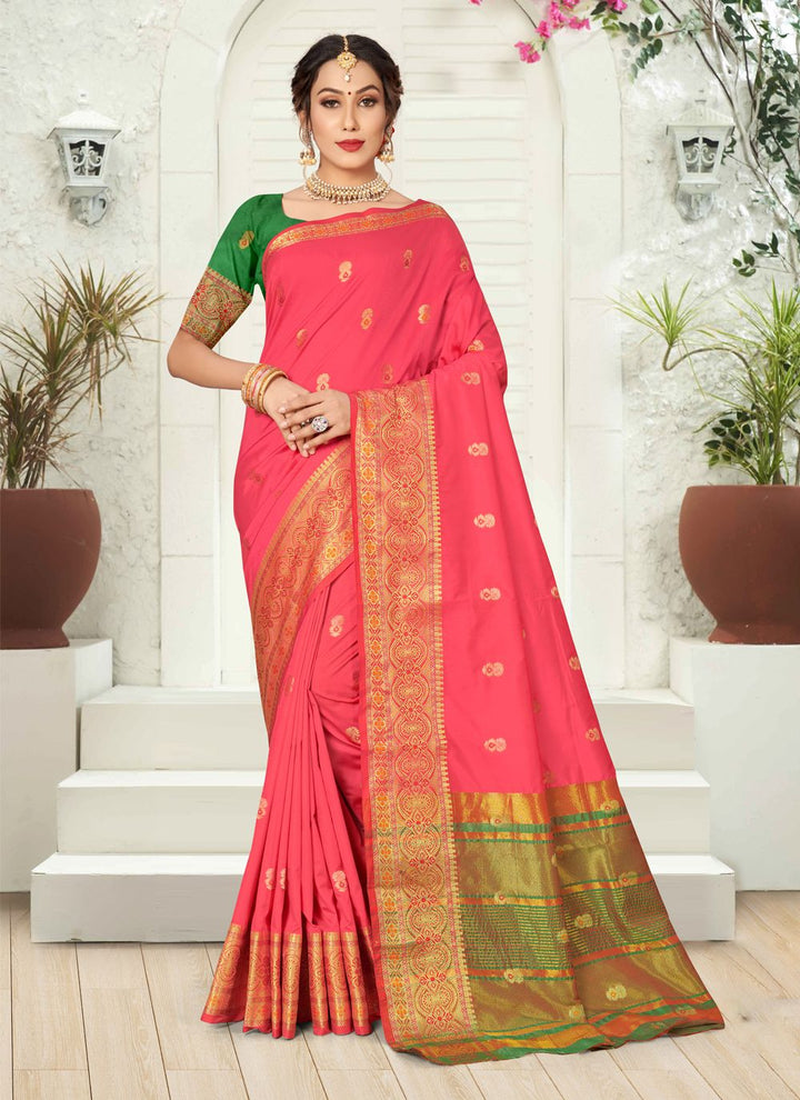 Designer Silk Saree | Silk Blouse Jari Wevon Work for Everyday Elegance